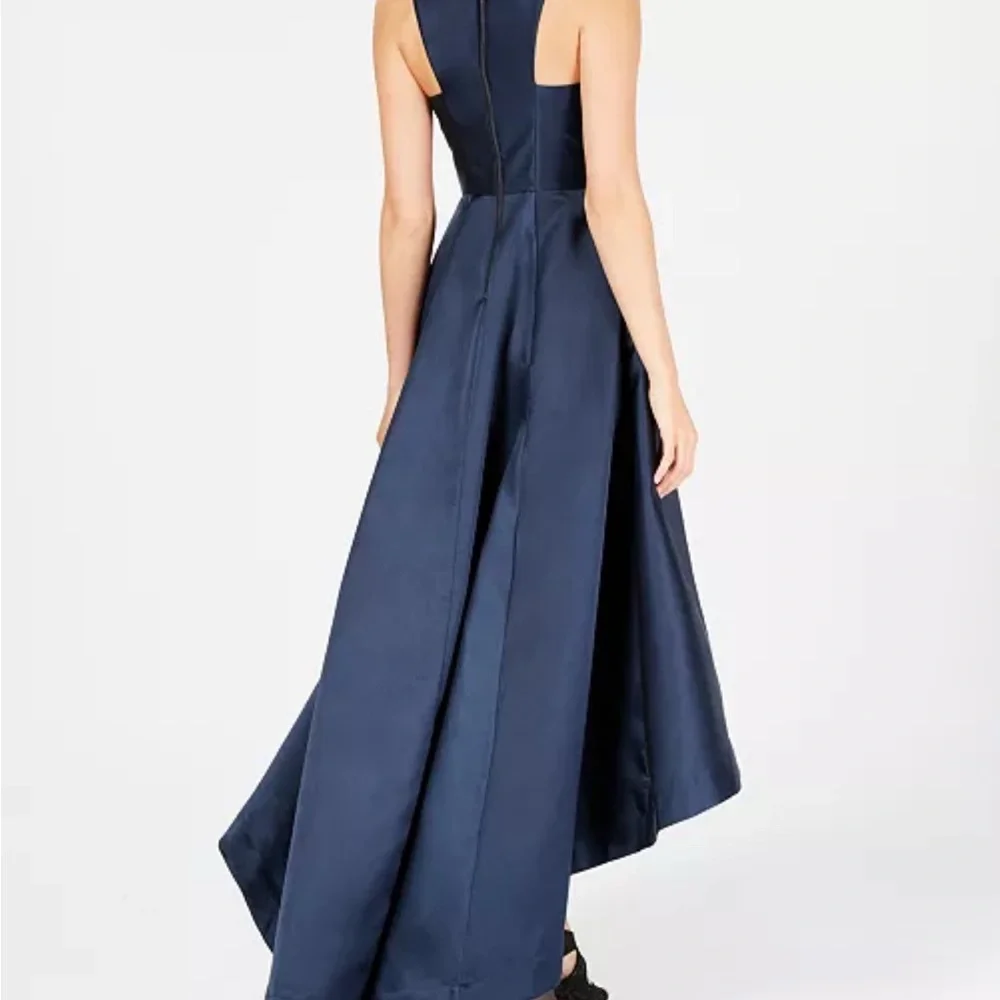 Adrianna Papell Blue High Low A-Line Halter Dress - Picture 2 of 6